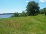 Earthern works of Fort O'Brien in Machiasport, Maine overlooking Machias Bay.