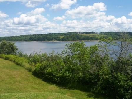 View of Machias Bay from the grounds of Fort O'Brien - looking northeast