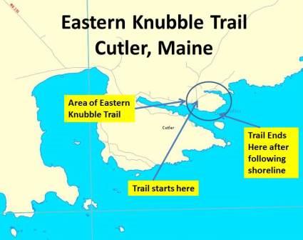 Map Eastern Knubble Trail - Cutler, Maine