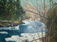 Paintings by Ruth Friberg Maine Winter Stream