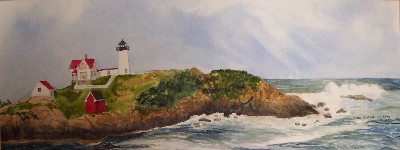Nubble Lighthouse Painting Ruth Friberg